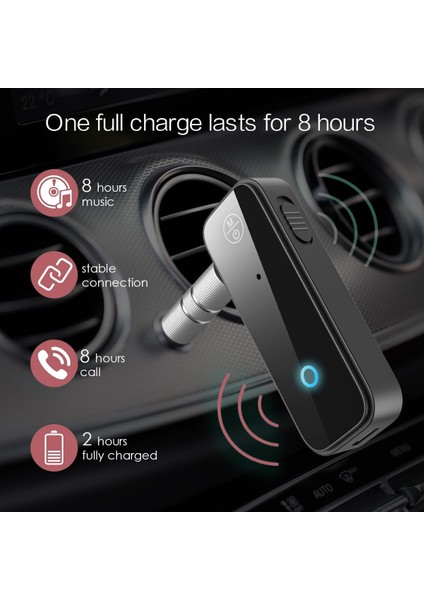 Araba Için Bluetooth Aux Adaptörü, Bluetooth 5.0 Verici Alıcı, Arabalar Için 2'si 1 Arada Kablosuz 3,5 mm Ses Adaptörü, Hoparlörler, Stereo Sistemler, Kulaklıklar, Eller Serbest Ar (Yurt Dışından)