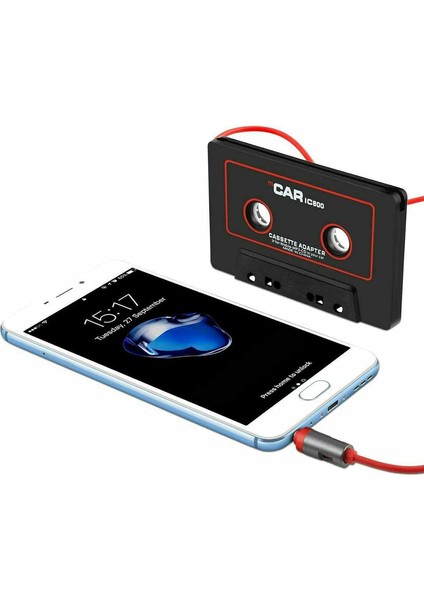 2x Araç Ses Kasetinden Aux Adaptörüne, Kaset Adaptör Tak ve Çalıştır ile 3.5mm Evrensel Ses Kablosu Yardımcı Arama Mikrofonu (Yurt Dışından)