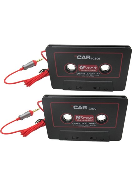 2x Araç Ses Kasetinden Aux Adaptörüne, Kaset Adaptör Tak ve Çalıştır ile 3.5mm Evrensel Ses Kablosu Yardımcı Arama Mikrofonu (Yurt Dışından)