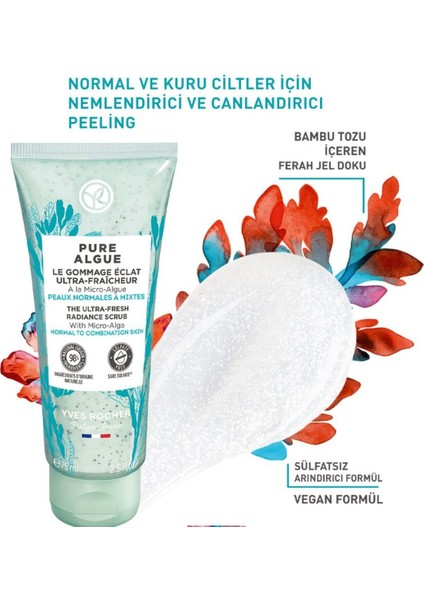 Pure Algue Detoks Etkili, Nemlendirici Ve Canlandırıcı - Prebiyotikli Yüz Peelingi 75 M