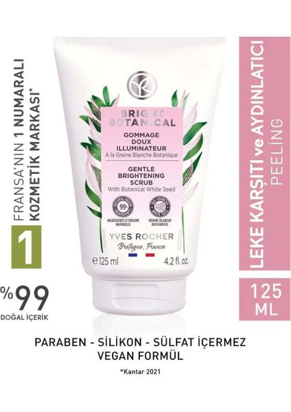 Yves Rocher Bright Botanical Leke Karşıtı, Aydınlatıcı, Ton Eşitleyen Krem Dokulu Peeling 125ml