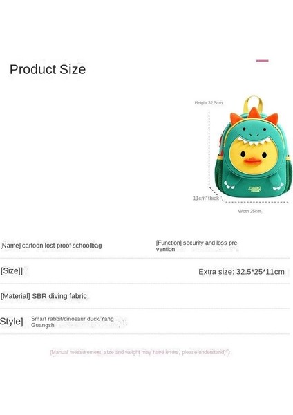 Anaokulu Erkek ve Kız Okul Çantası (Yurt Dışından)