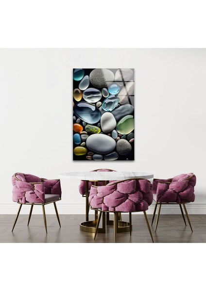 Deniz Taşları Temperli Cam Duvar Tablosu