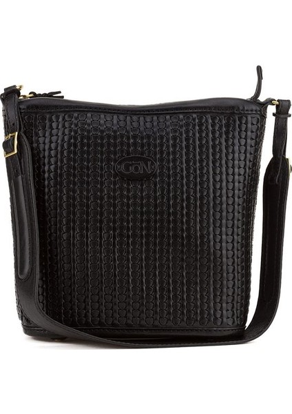 Moniki Siyah Deri Kadın Omuz Çantası 177 Moniki