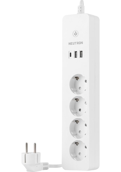 Akıllı Wi-Fi Destekli 4'lü Akım Korumalı Priz 2 USB Uzatma Kablosu