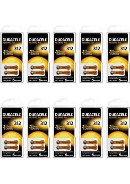 -Duracell 312 Pil 6lı 10PAKET.