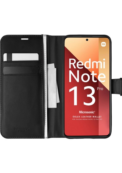Xiaomi Redmi Note 13 Pro 4g Kılıf Delux Leather Wallet Siyah