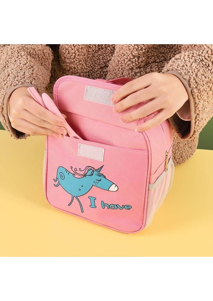 Öğrenci Alüminyum Folyo Yalıtımlı Öğle Yemeği Çantası Pembe (Yurt Dışından) modelleri