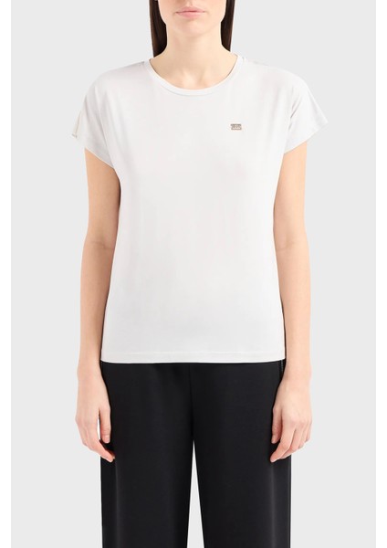 Pamuklu Slim Fit Bisiklet Yaka T Shirt Kadın T Shirt 3DTT41 Tjvaz 1938