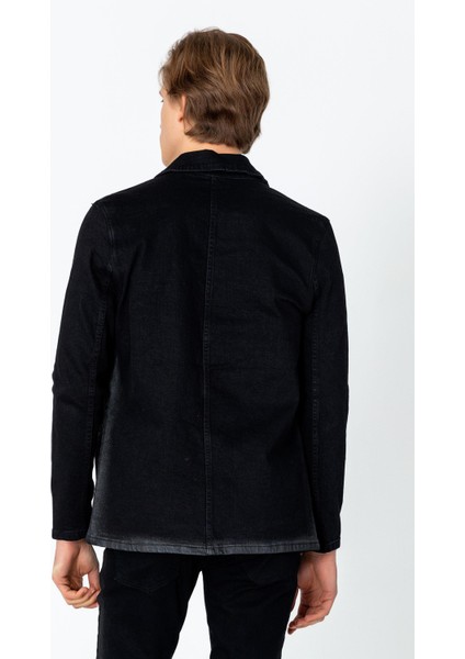 Erkek Regular Fit Denim Dokuma Sade Rahat Ceket modelleri