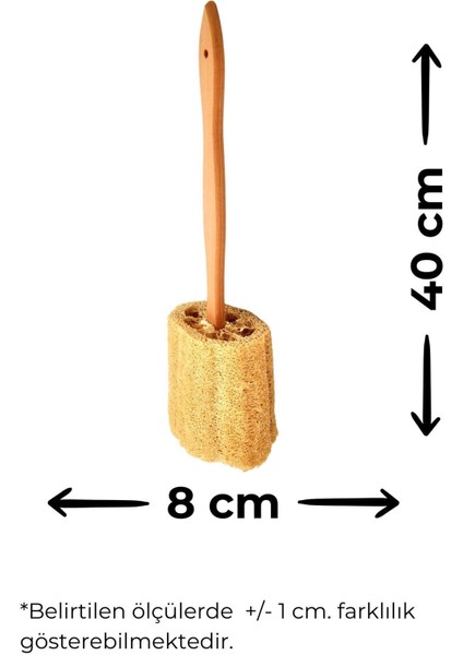 Ahşap Saplı Doğal Kabak Lifi Sırt Fırçası 8 x 40 cm