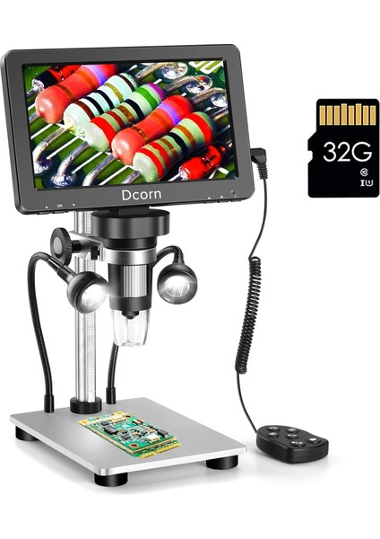 12MP 1080P Fotoğraf/video Dijital Mikroskop - 7 Inc 1200X