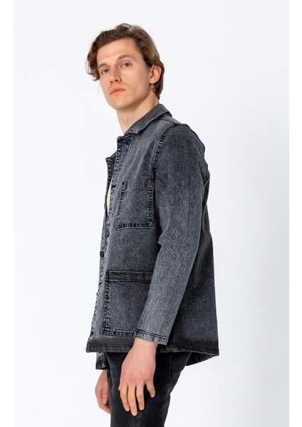 Erkek Regular Fit Denim Dokuma Sade Rahat Ceket fiyatları
