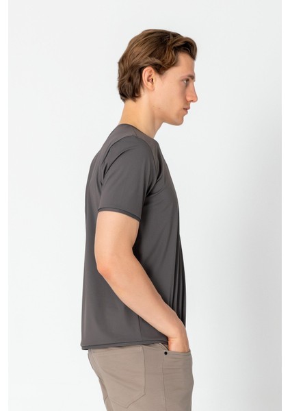 Erkek Fit Rahat Esnek Nefes Alan Bisiklet Yaka T-Shirt fırsatları