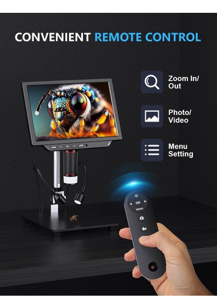 4K Dijital Mikroskop 2000 x Büyütme 8 Inc 52MP
