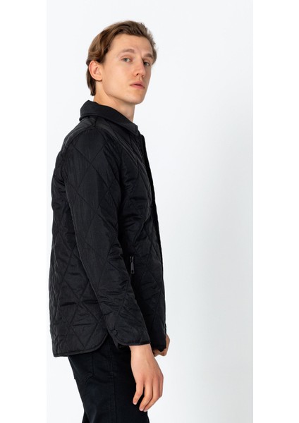 Erkek Regular Fit Içi Desenli Düğmeli Rahat Mont