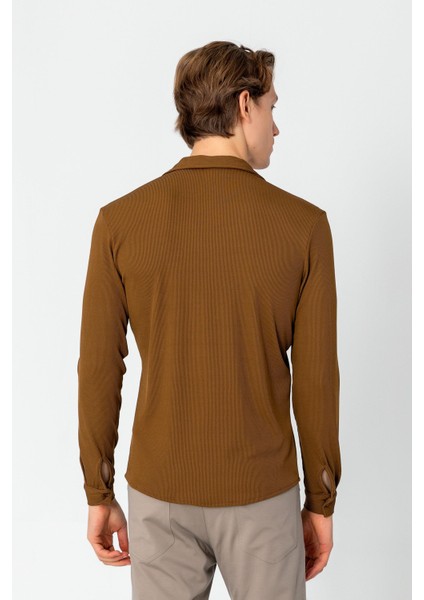 Erkek Regular Fit Rahat Giyim Apaş Yaka Yırtmaçlı Gömlek modelleri