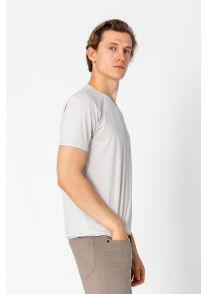 Erkek Fit Rahat Esnek Nefes Alan Bisiklet Yaka T-Shirt fırsatları