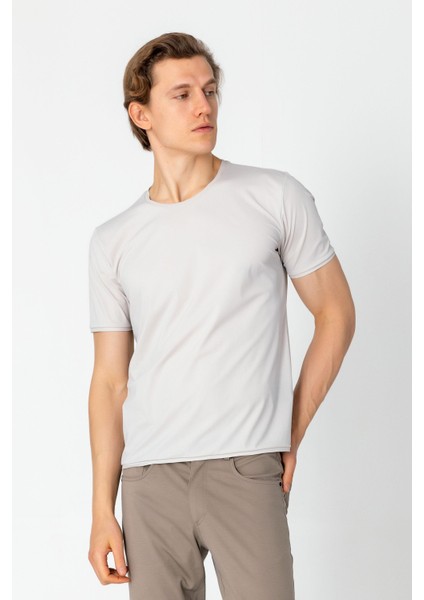 Erkek Fit Rahat Esnek Nefes Alan Bisiklet Yaka T-Shirt indirimleri