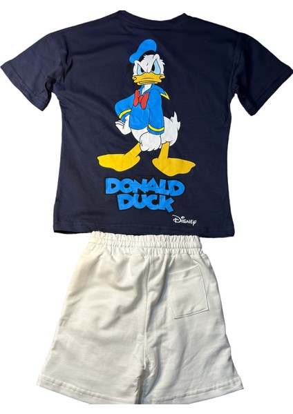 Mickey Baskılı Lacivert Tshirt Ekru Şort 2'Li Takım fiyatları