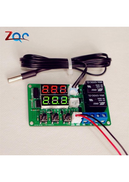 Dc 12 V Çift LED Dijital Ekran Termostat Sıcaklık Kontrol Cihazı Regülatörü Alarm Anahtarı Kontrolü Su Geçirmez Ntc Sensör Modülü (Yurt Dışından)