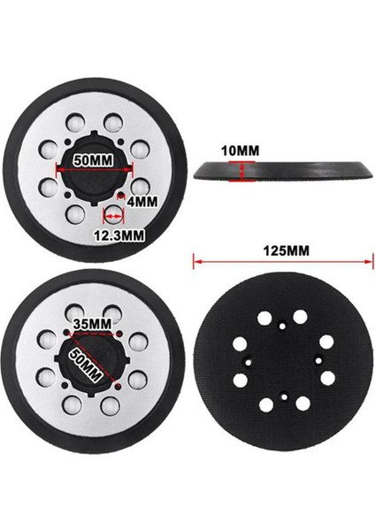 Inç 125MM 8 Delikli Cırt Cırtlı Zımpara Tabanlığı Zımparalama Diski Için Zımpara Tabanlığı Tip 1 Için, DWE6421K DWE6423 (Yurt Dışından)