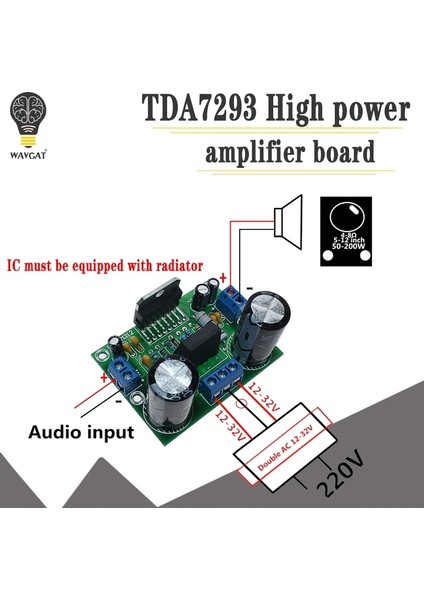 Akıllı Elektronik TDA7293 Ac 12V-32V 100W Dijital Ses Amplifikatörü Tek Kanallı Amp Kartı (Yurt Dışından)