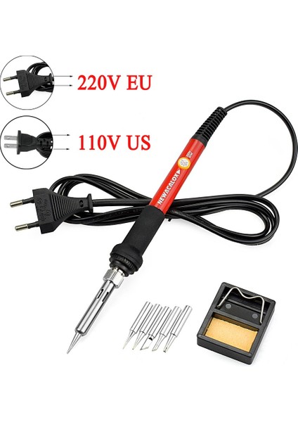 Newacalox 110V/220V 60W Ayarlanabilir Sıcaklık Havya Kaynak Aracı 5 Adet Havya Ipuçları Havya Standı Aracı (Yurt Dışından) fiyatları