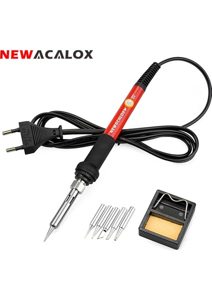 Newacalox 110V/220V 60W Ayarlanabilir Sıcaklık Havya Kaynak Aracı 5 Adet Havya Ipuçları Havya Standı Aracı (Yurt Dışından) modelleri