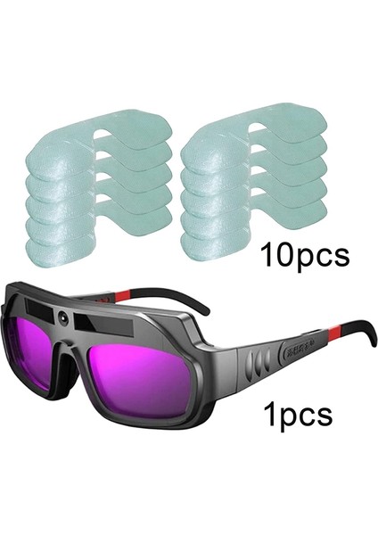 Xhhdqes Otomatik Kararan Kaynak Gözlüğü Anti-Scratch Geniş Görünüm Kaynakçı Gözlük Plazma Kesim Için 10 Adet Lensler ile (Yurt Dışından) fiyatları