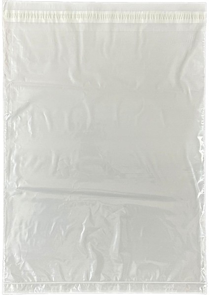 Svs Etiket Plastik 45 x 55 + 5 Tek Tarafı Şeffaf Tek Tarafı Beyaz Kargo Poşeti