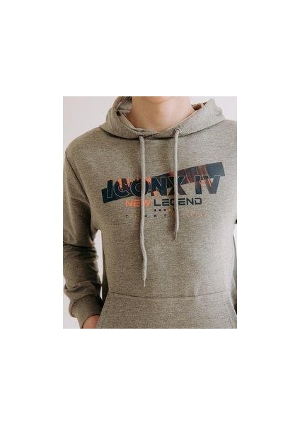 Tommy Life 88149 Erkek Kapüşonlu Süper 2 Iplik Sweatshirt Gri Melanj