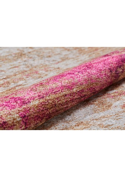 Modern Pembe Çerçeveli Dijital Baskı Yıkanabilir Hipoalerjenik Kaymaz Taban Halı Yolluk modelleri