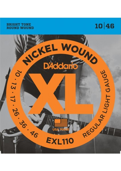 DADDARIO ELEKTRO GİTAR TEL SETİ, XL, 10-46, NICKEL WOUND, R