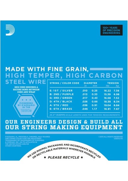 DADDARIO ELEKTRO GİTAR TEL SETİ, XL, 10-46, NICKEL WOUND, R fiyatları