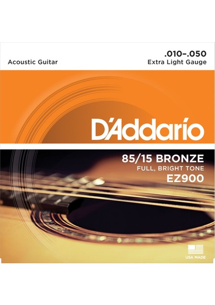 DADDARIO AKUSTİK GİTAR TEL SETİ, 85/15 BRONZE, EXTRA LIGHT