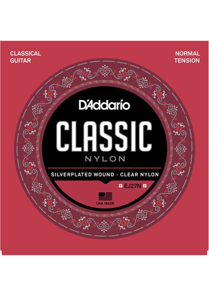DADDARIO KLASİK GİTAR TEL SETİ (4/4), SILVERPLATED WOUND, C