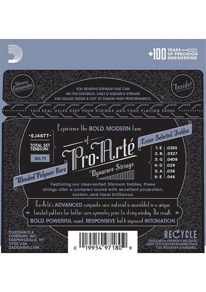 DADDARIO KLASİK GİTAR TEL SETİ, PRO-ARTE, DYNACORE, TITANIU fiyatları
