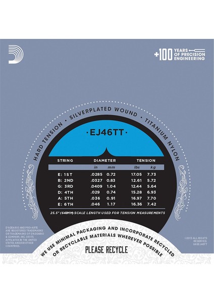 DADDARIO KLASİK GİTAR TEL SETİ, PRO-ARTE, DYNACORE, TITANIU modelleri