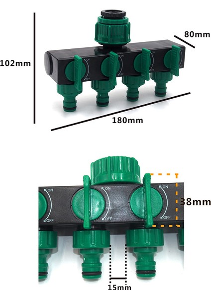 1/2''su Girişli Su Ayırıcı-1 x Su Ayırıcı-Yeşil (Yurt Dışından)