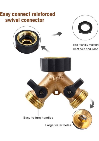 Prinç Gövde Arka Bahçe 2 Yollu Y Vana Bahçe Hortum Bağlantısı Splitter Adaptörü, Konforlu Kavrama (2 Yollu) (Yurt Dışından) fırsatları