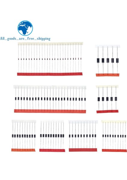Hızlı Anahtarlama Schottky Diyot Kiti Seti 1N4148 1N4007 1N5819 1N5399 1N5408 1N5822 FR107 FR207,8DEĞERLER=100 Adet, Elektronik Bileşenler (Yurt Dışından) fiyatları