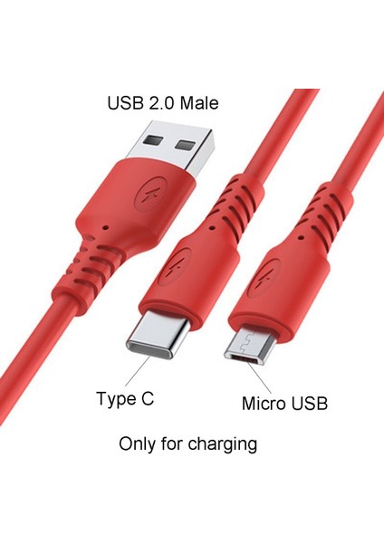 2ın1 USB Kablosu Bölünmüş Cep Telefonu Şarj Aleti Kablosu Mikro USB C Tipi Kablo Xiaomi Samsung Android Telefon Kablosu Hızlı Şarj (Yurt Dışından) fırsatları