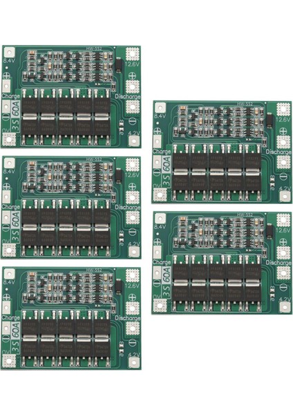 5x 3s 60A Bms Kartı 11.1V 12.6V 18650 Li-Ion Lityum Koruma Levhası Geliştirilmiş Versiyon (Yurt Dışından)