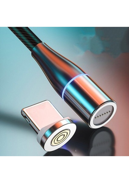 3A Süper Hızlı Şarj Manyetik Şarj Kablosu Mikro USB Tip C USB C Kablolu Telefon Şarj Cihazı Tel Mıknatıslı Kablo 360 Derece Döndürme (Yurt Dışından)