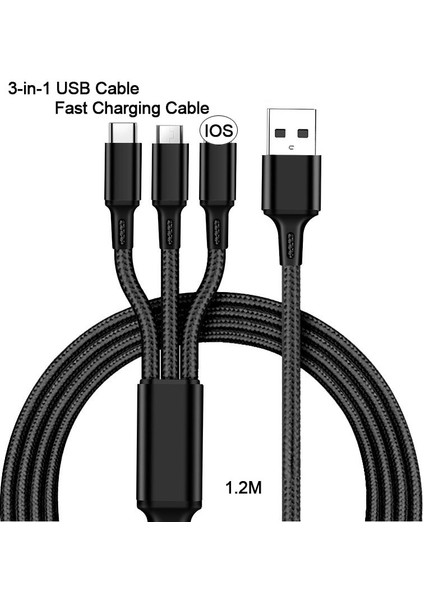 In 1 USB Hızlı Şarj Kablosu Samsung Xiaomi Huawei Apple Cep Telefonu USB Tip C Şarj Cihazı Tablet Şarj Kablosu Aksesuarları (Yurt Dışından) modelleri