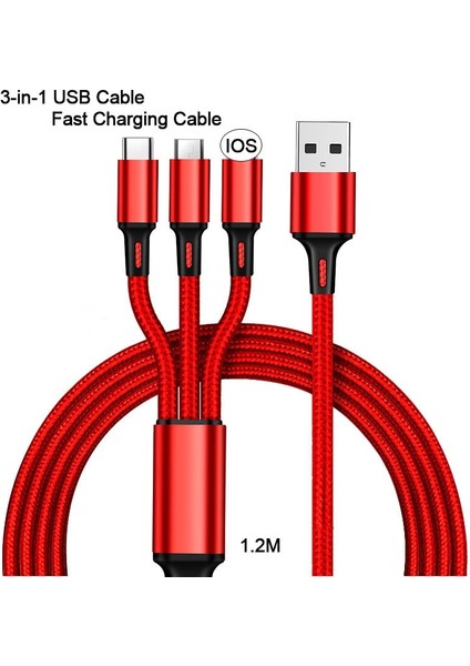 In 1 USB Hızlı Şarj Kablosu Samsung Xiaomi Huawei Apple Cep Telefonu USB Tip C Şarj Cihazı Tablet Şarj Kablosu Aksesuarları (Yurt Dışından) fırsatları
