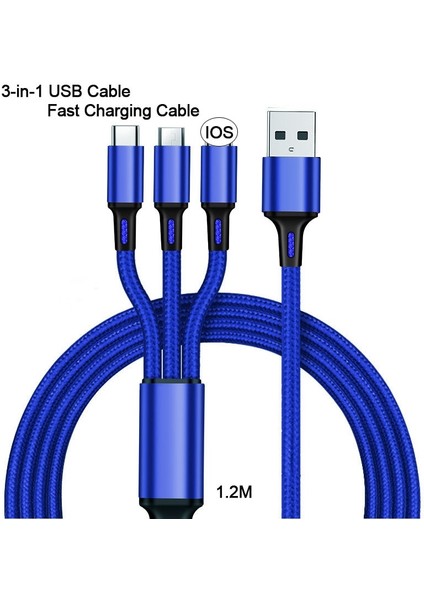 In 1 USB Hızlı Şarj Kablosu Samsung Xiaomi Huawei Apple Cep Telefonu USB Tip C Şarj Cihazı Tablet Şarj Kablosu Aksesuarları (Yurt Dışından) indirimleri