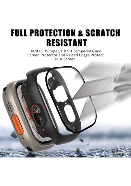 In 1 Kılıf Apple Watch Ultra 49MM Aksesuarları Buğu Önleyici Temperli Cam + Sert Pc Tampon Kapak Apple Watch Ekran Koruyucu (Yurt Dışından) modelleri