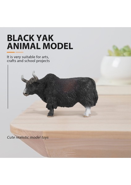 14.5x3.5x8.5 cm Klasik Siyah Yak Hayvanlar Aksiyon Figürleri Sığır Boğa Öküz Heykelcik Pvc Sevimli Gerçekçi Model (Yurt Dışından)